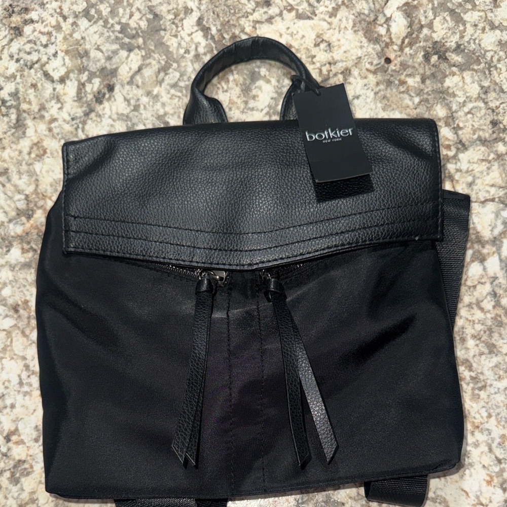 Botkier Mini Black Leather Backpack